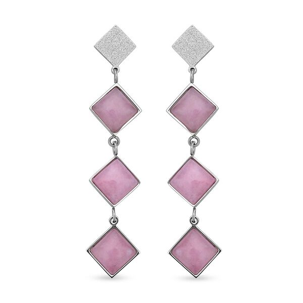 Rosenquarz Ohrringe, Edelstahl ca. 20,00 ct image number 0