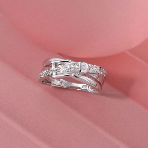 Lustro Stella Weißer Zirkonia Ring 925 Silber rhodiniert (Größe 19.00) image number 1