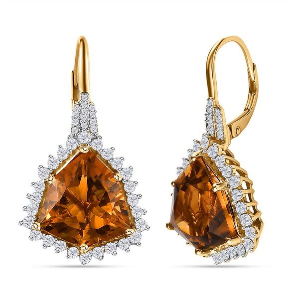 AA Citrin und Zirkon Ohrringe - 17,27 ct. image number 4