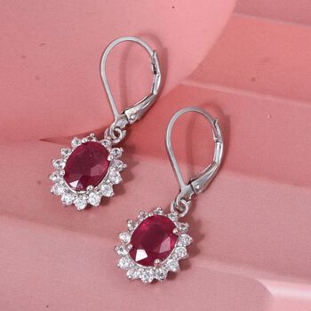 D'Joy afrikanische Rubin und Zirkon Ohrringe - 4,37 ct.