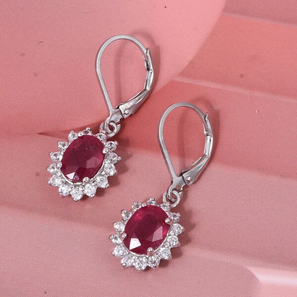 D'Joy afrikanische Rubin und Zirkon Ohrringe - 4,37 ct. image number 1