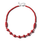 Rote Howlit-Halskette, ca. 45 cm, Edelstahl ca. 166,00 ct