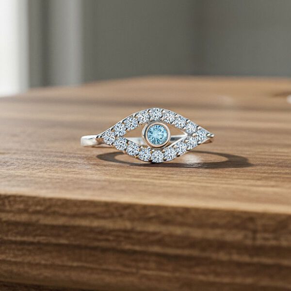 LUXURIANT SI Labor blauer Diamant und SI-GH wei&szlig;er Labor Diamant Ring - 0,51 ct. image number 1