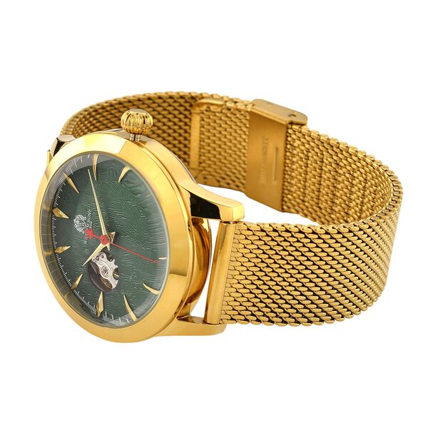 LUXUS SAMMLER EDITION - William Hunt Uhr, SEIKO AUTOMATIK Uhrwerk, Saphir Glashäuser, 5 ATM, Goldfarbene Edelstahl Armband image number 6