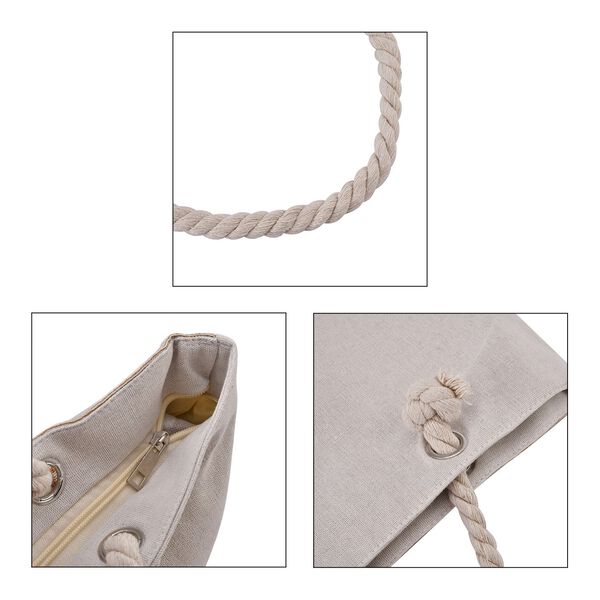 Jacquard gewebter Jute-Tasche mit Blumenstrauss Design, 42x34 cm, Blumenstrauß image number 5