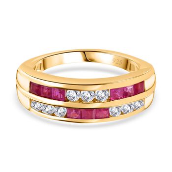 Afrikanischer Rubin  und Zirkon-Ring - 1,49 ct.