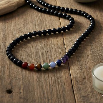 Shungit, Mehrfarbig Edelsteine Halskette ca. 45 cm ca. 300,00 ct.