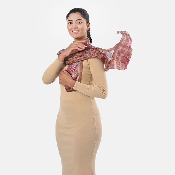 Schmetterlingsmuster-Geldb&ouml;rsen-Set und bedruckter Schal aus 100% Seide image number 9