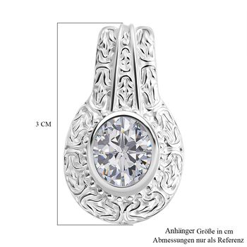 Royal Bali - D Joy Moissanit Anh&auml;nger 925 Silber ca. 2.76 ct