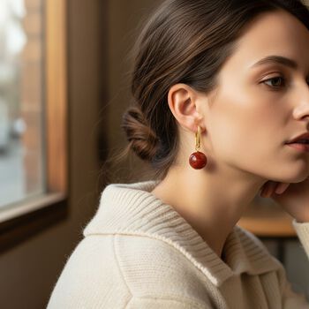 D'Joy rote Jade Ohrringe - 30 ct.