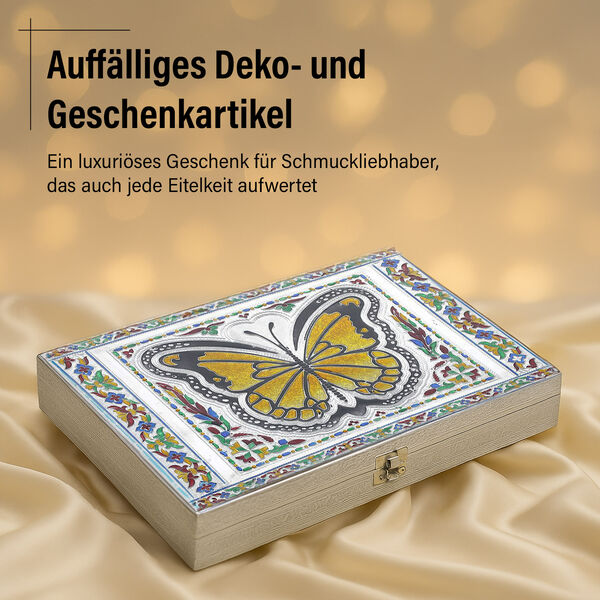 Minakari-Ringbox, Schmetterlingsdesign, für 150 Ringe, 35,6x25x5,8 cm image number 5