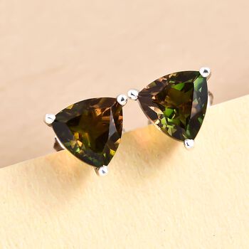 Herbst-Triplett Quarz-Ohrringe, 925 Silber platiniert ca. 1.74 ct