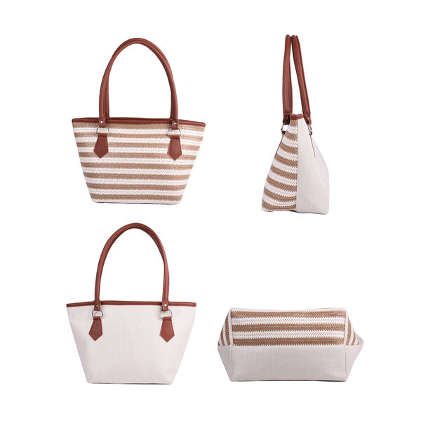 Handtasche für Damen, Braun und Weiß image number 4