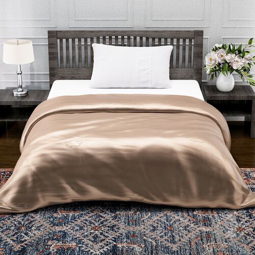 Bambus-Bettdecke mit Steppung, temperaturausgleichend, hypoallergen, mit 100?% Bambusfüllung, 135x200?cm, blau