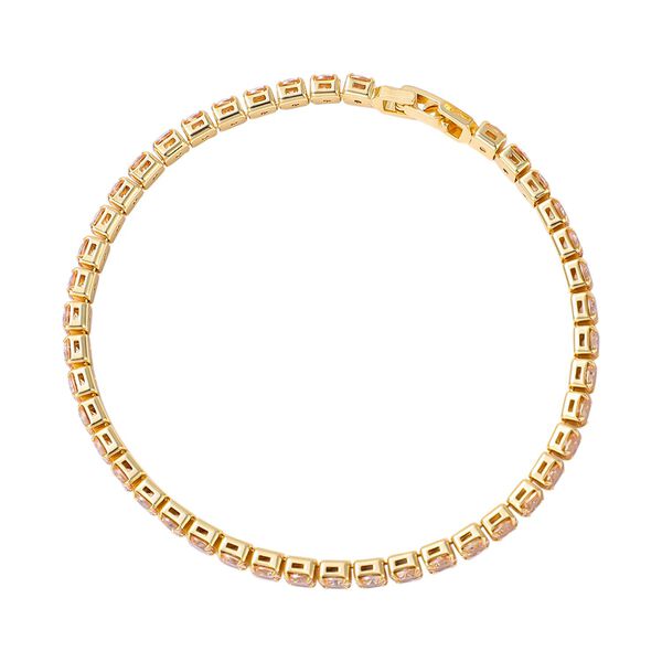 4er Set, Champagner Zirkonia Armband, Anh&auml;nger mit Kette und Ohrringen, Messing ca. 17.60 ct image number 6