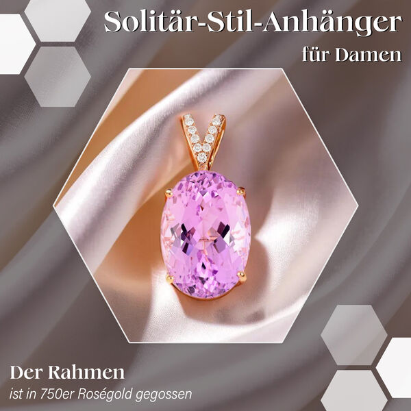 ILIANA AAA Patroke Kunzit und Diamant-Anhänger - 35,10 ct. image number 2