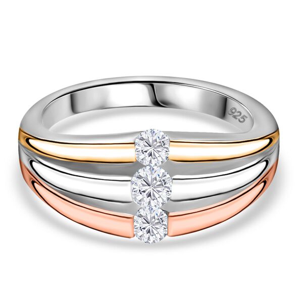 Dreifarbiger Moissanit-Ring - 0,37 ct.