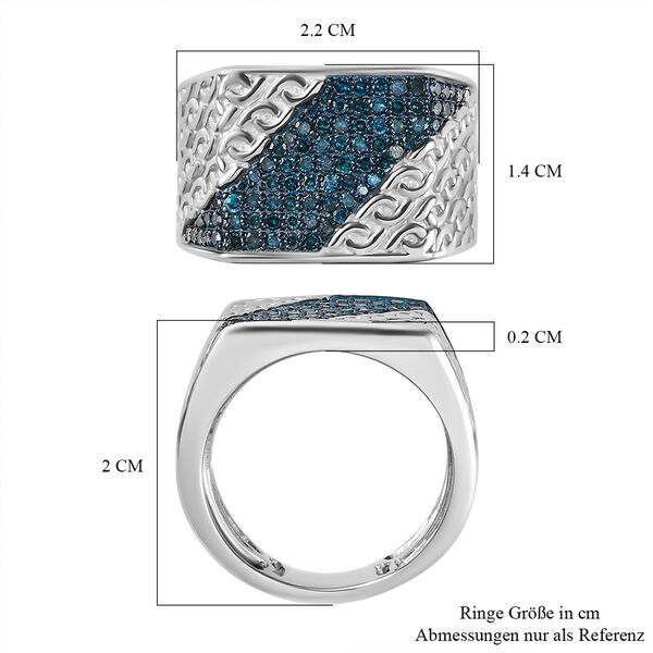 GP Art Déco Kollektion - Kanchanaburi blauer Saphir und blauer Diamant-Ring - 0,52 ct. image number 8