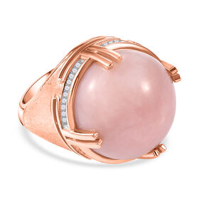GP Royal Art Déco Collection- AA Peruanischer rosa Opal, Kanchanaburi blauer Saphir und Zirkon-Ring - 19,15 ct.