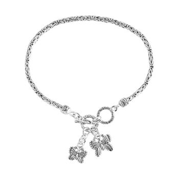 Royal Bali Kollektion- Armband mit Schmetterlings-Charme in 925 Silber, 20cm