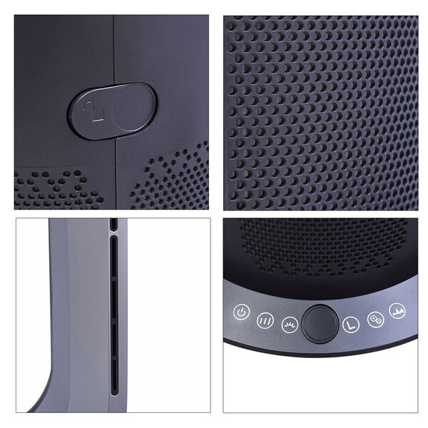 5 in 1 Luftdoktor: Luftreiniger/Heizung/Ventilator ohne Lüfterflügel mit HEPA-Filter, Grau und silber image number 12