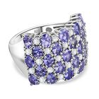 Tansanit, Weißer Zirkon Ring 925 Silber rhodiniert (Größe 19.00) ca. 5,75 ct