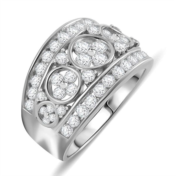 Wei&szlig;er Zirkonia Ring 925 Silber rhodiniert (Gr&ouml;&szlig;e 18.00) image number 2