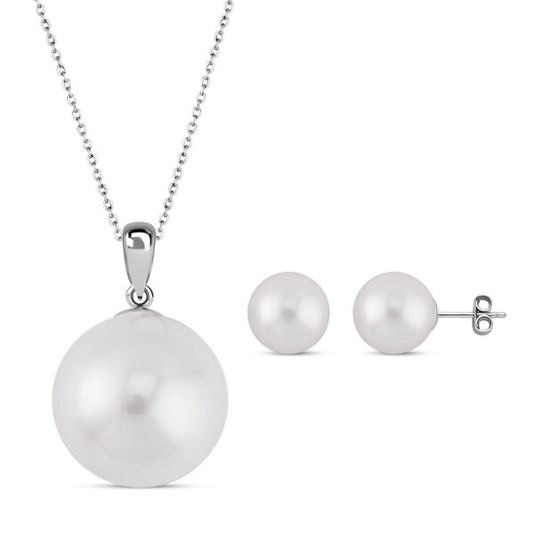 K&ouml;nigin der Edelsteine- Wei&szlig;es Muschelperlen-Schmuckset