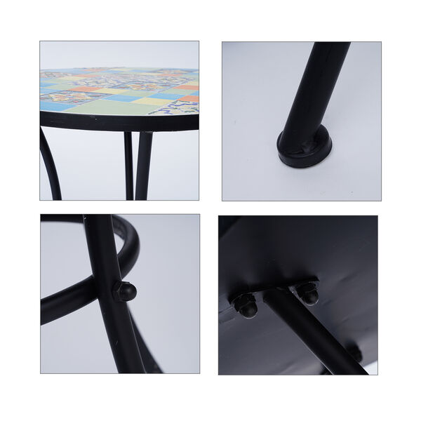 3er-Set - Mosaik-Tisch und 2 Mosaik-St&uuml;hle, Mehrfarbig&nbsp; image number 3