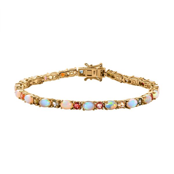 AA nat&uuml;rliches, &auml;thiopisches Welo-Opal und mehrfarbiges Turmalin-Armband, 19cm - 9,69 ct.