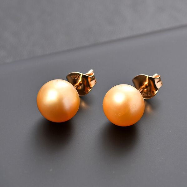 AAA goldene S&uuml;dseeperle-Ohrringe in 750 Gold image number 8