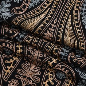Bestickter Schal mit Paisley und Floralem Stickerei, 70 x 180 cm, Schwarz