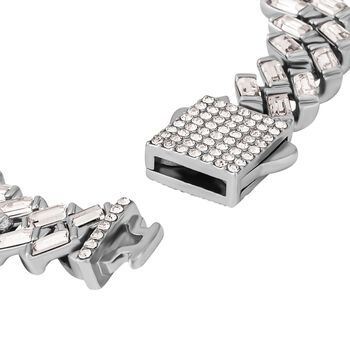 Designer Wei&szlig;es Kristall-Armband, ca. 19 cm