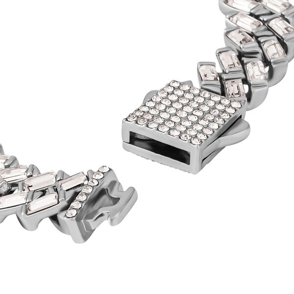Designer Wei&szlig;es Kristall-Armband, ca. 19 cm image number 2