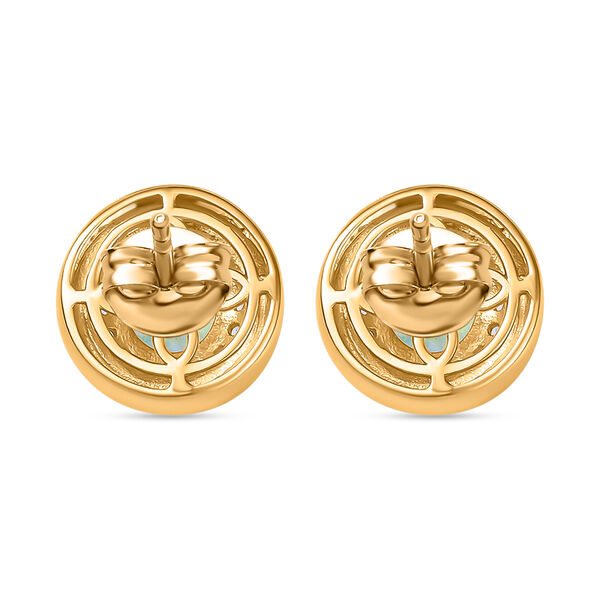 AA natürliche, äthiopische Welo Opal und Zirkon Ohrringe - 1,64 ct. image number 4