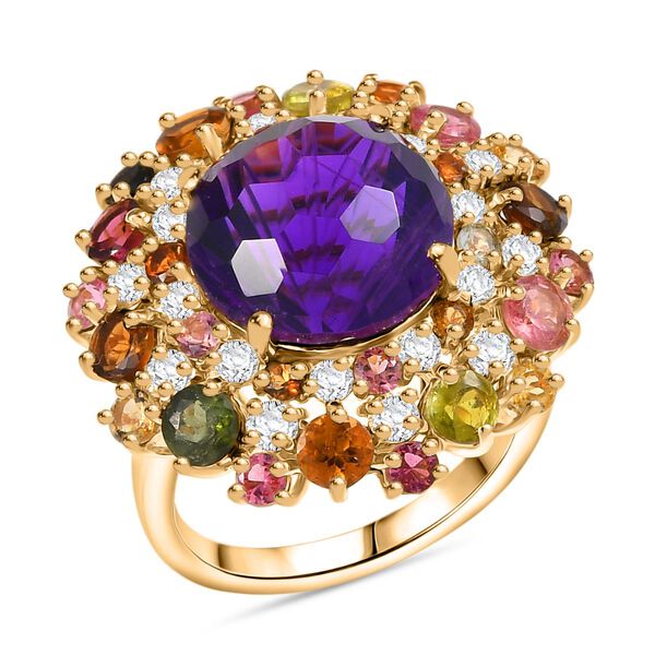 AA Afrikanischer Amethyst und Multi-Turmalin Ring - 11,39 ct. image number 4