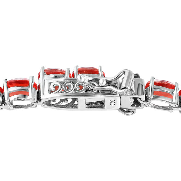 Padparadscha Quarz Triplette-Armband, ca. 20 cm, 925 Silber platiniert ca. 16.54 ct image number 4