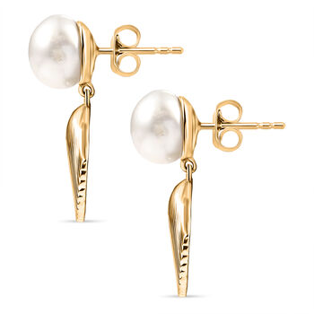 EVER TRUE S&uuml;&szlig;wasser Perle (8-10 mm) Ohrringe Nickelfreies Messing, Goldfarben