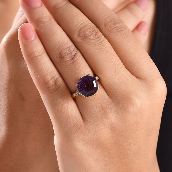 Afrikanischer Amethyst und Zirkon-Ring - 6,81 ct. image number 3