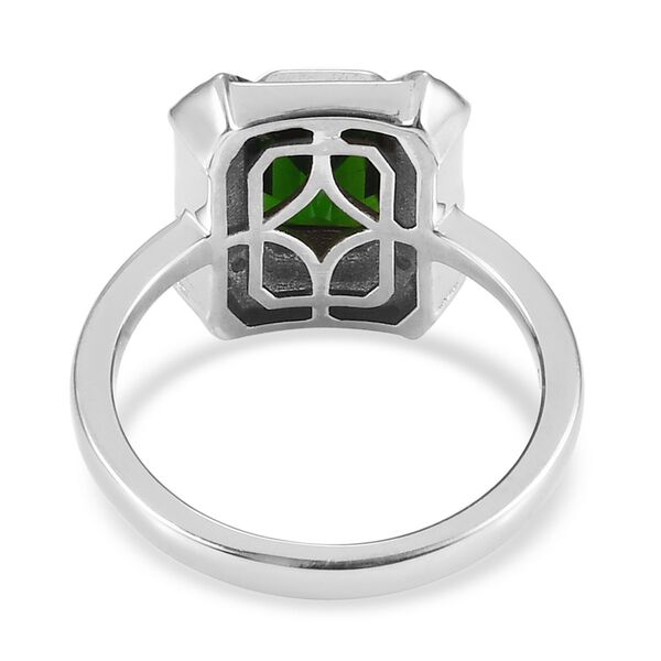 Nat&uuml;rlicher Chromdiopsid, Zirkon und emailliert Ring 925 Silber platiniert  ca. 1,27 ct image number 6