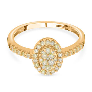 LUXORO - Natürlicher, gelber Diamant Ring, I1 SGL zertifiziert, 585 Gelbgold (Größe 20.00) ca. 0,50 ct