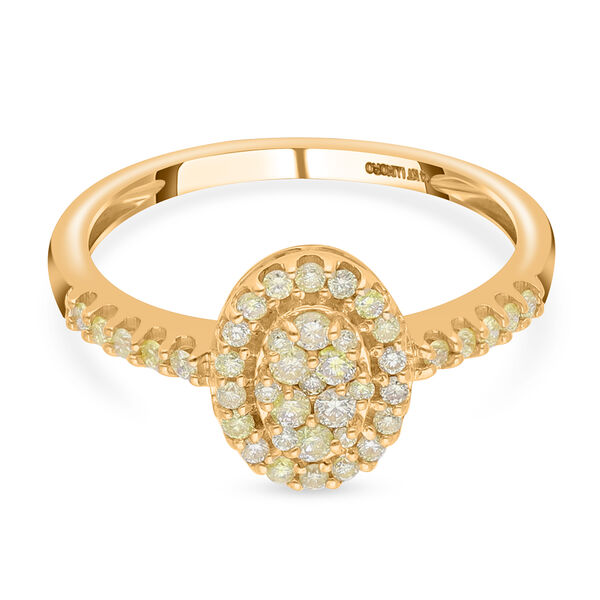 LUXORO - Nat&uuml;rlicher, gelber Diamant Ring, I1 SGL zertifiziert, 585 Gelbgold (Gr&ouml;&szlig;e 20.00) ca. 0,50 ct