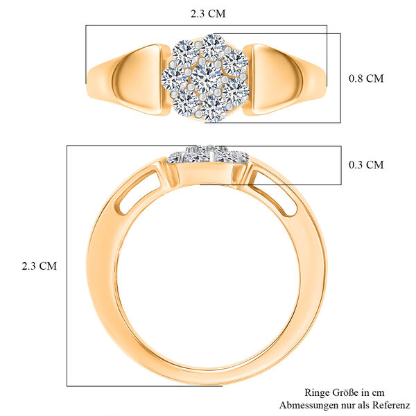 LUXURIANT DIAMOND - Lab Grown Diamant SI-GH Ring 925 Silber 750 Gelbgold Vermeil (Gr&ouml;&szlig;e 21.00) ca. 0.50 ct image number 6