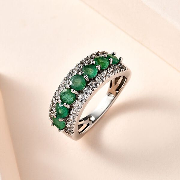 Kagem sambischer Smaragd und Zirkon-Ring - 2,04 ct. image number 2