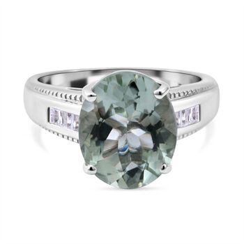 AA Prasiolith und Zirkon-Ring - 4,51 ct.
