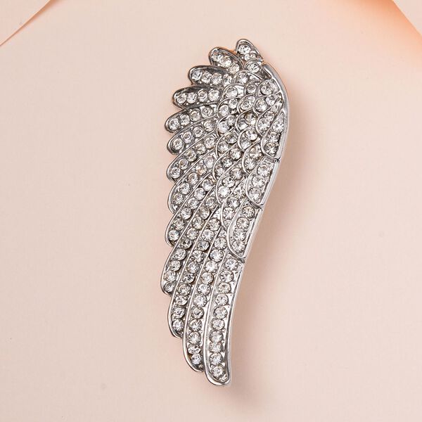 Wei&szlig;er Kristall Brosche image number 2