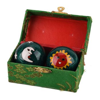 "Cloisonne enamel fitness ball Sun-room Size:3# 4.7cm Material:Iron Color: Green"