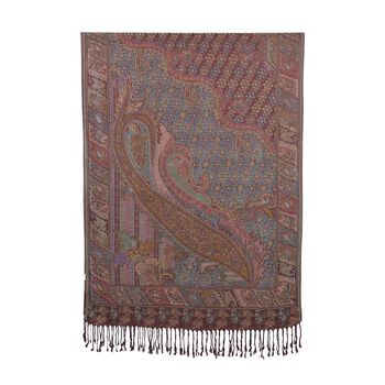 Schal mit feinem Paisley-Muster und Fransen, Einheitsgr&ouml;&szlig;e, T&uuml;rkis