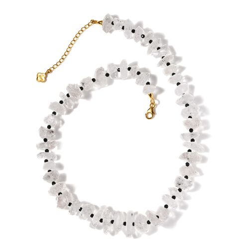 D'Joy schwarze Spinell und Herkimer Diamant Quarz Halskette, 45+5 cm - 360 ct. image number 0