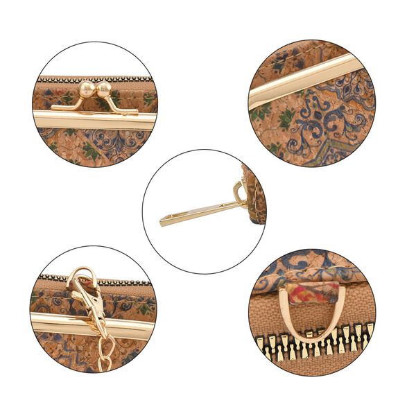 Crossbody Tasche aus Naturkork mit RFID-Schutz, Rauten-Muster image number 6